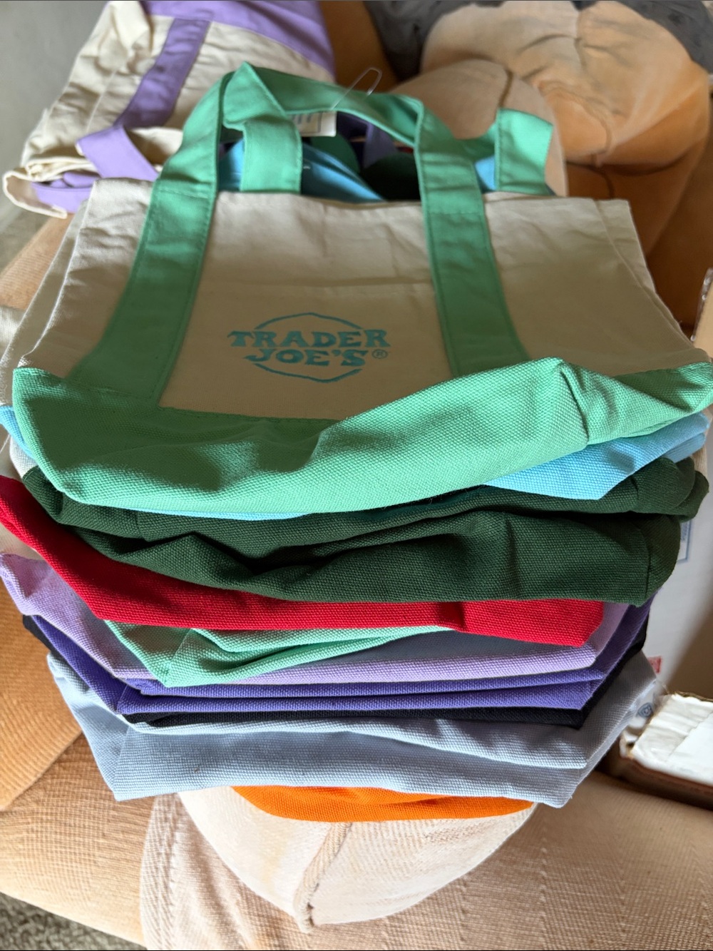 NWT! Trader Joe’s Mini Canvas Tote Bags Bundle — 10 pack + one large for FREE